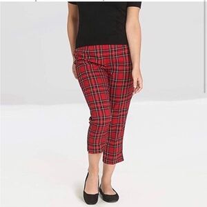 Hell Bunny Red Plaid Capris
